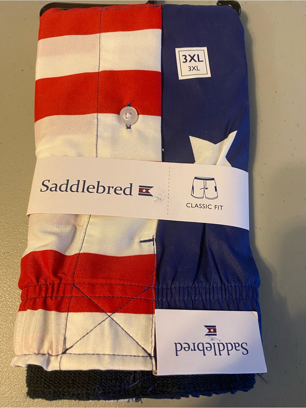 Saddlebred Red, White & Blue American Flag Boxer Shorts - 3XL